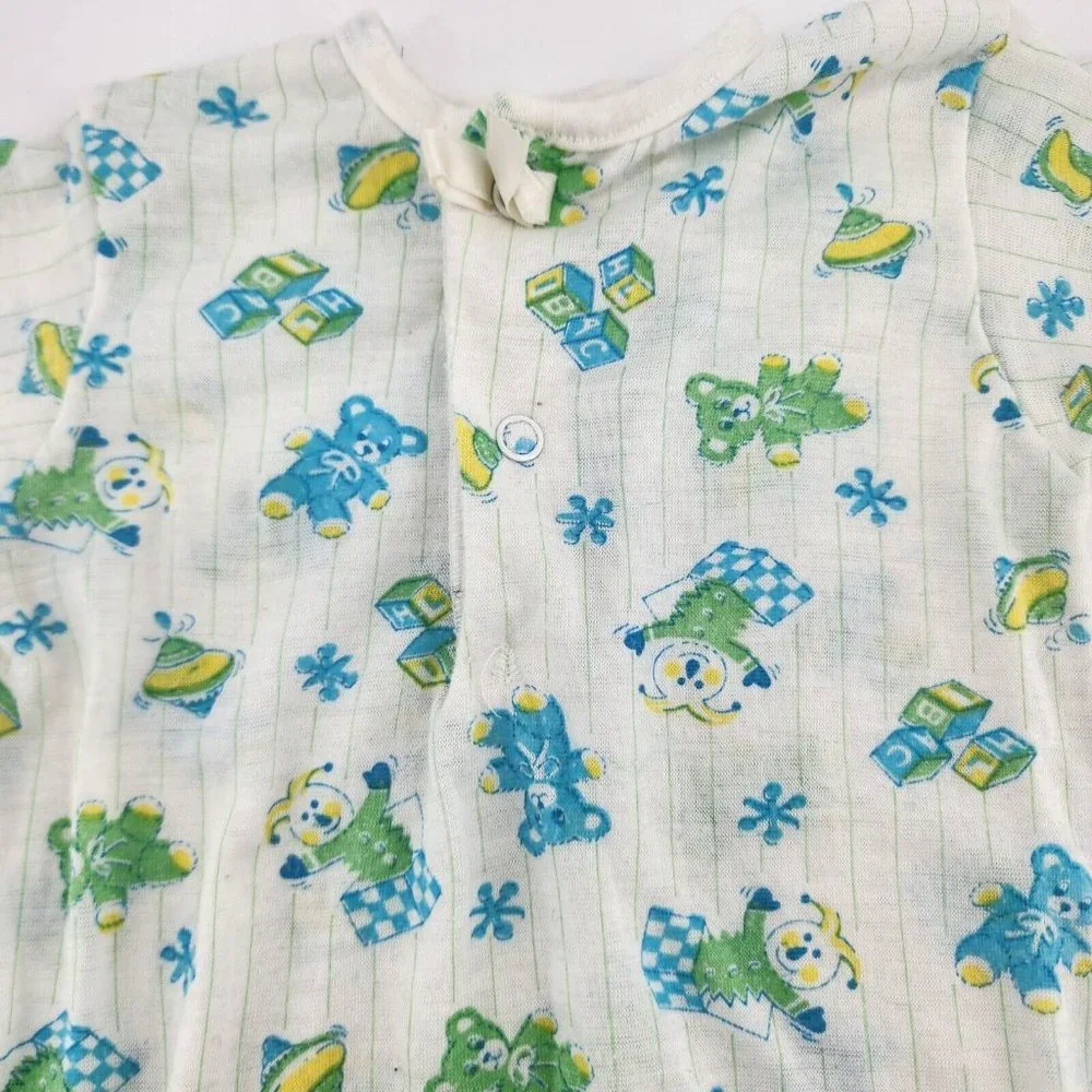 Vintage 70s 80s JCPenney Toddletime Infant Baby Long Sleep Gown L/S 14.5-18 Lbs.